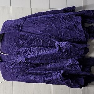 PRELOVED FREE PEOPLE Purple Crinkled Open-Front Cardigan